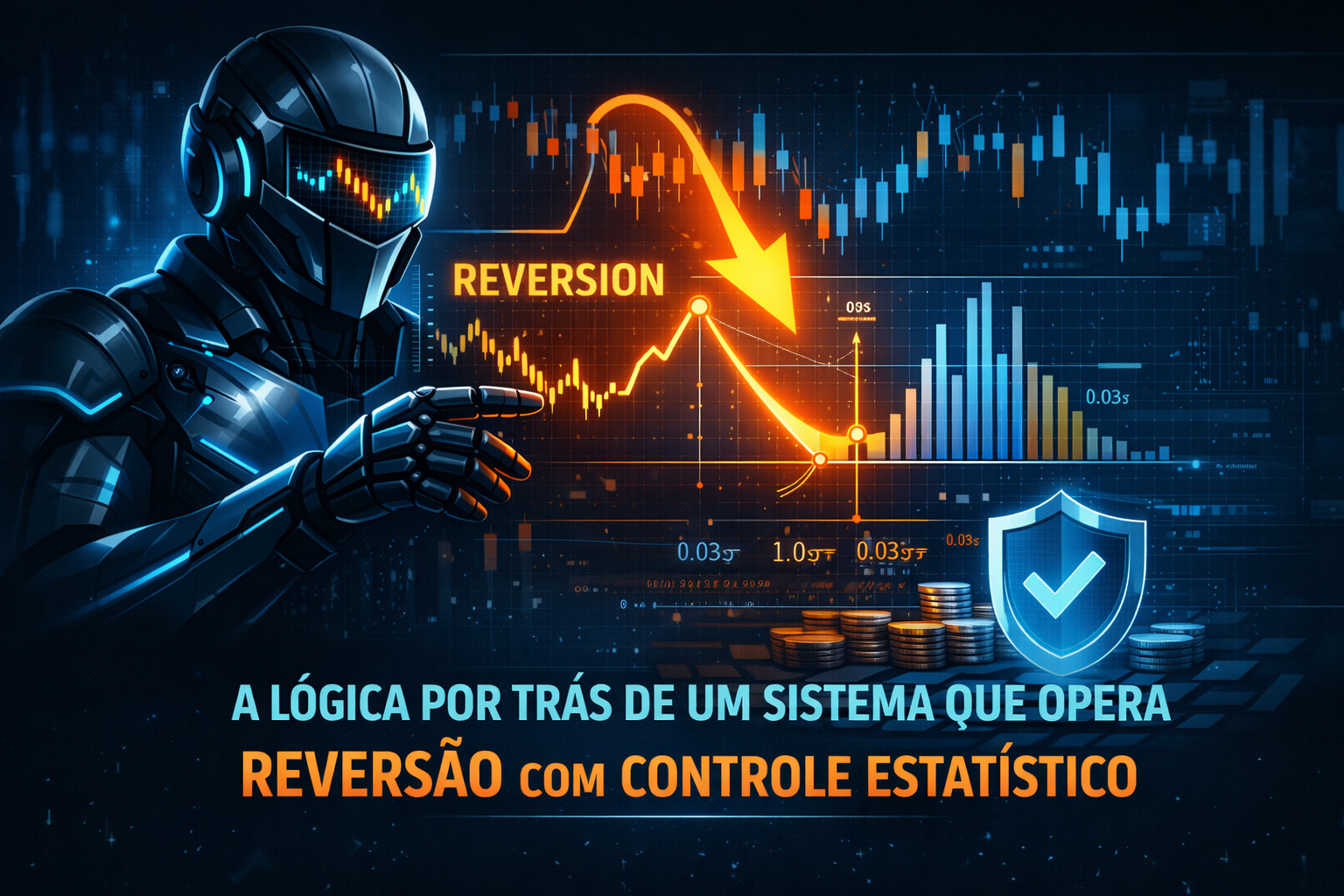 Robô de trading analisando reversão de mercado com controle estatístico baseado no comportamento do preço